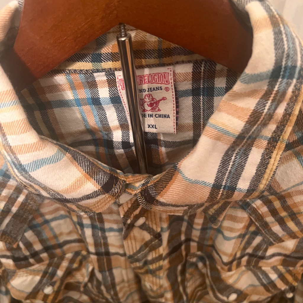 True Religion Multicolor Plaid Shirt Xxl